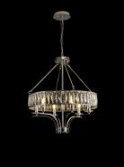 Vivienne Polished Nickel Crystal Ceiling Lights Diyas Ringed & Square Crystal Fittings